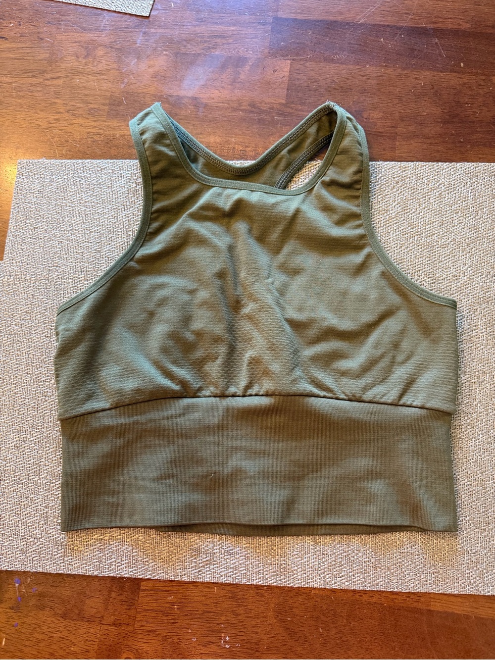 Free People Movement Athletic Sports Cropped Top in Olive Green